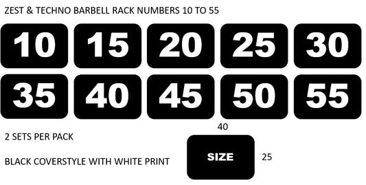 NUMBERS - BARBELL RACK  NUMBERS 10 - 55 X 2