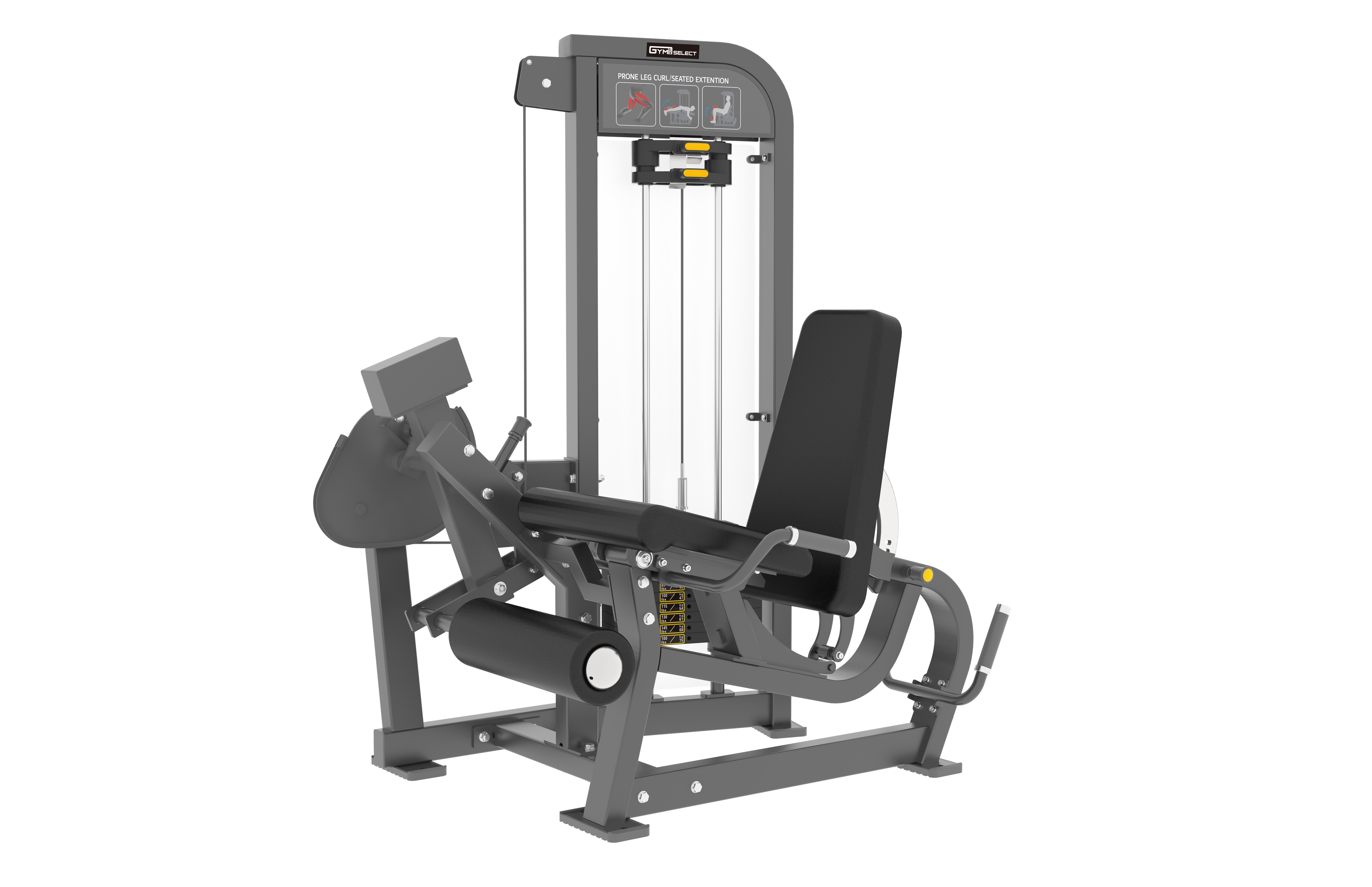 PRONE LEG CURL/SEATED EXTENTION - SELECTORISED – GymKit South Africa