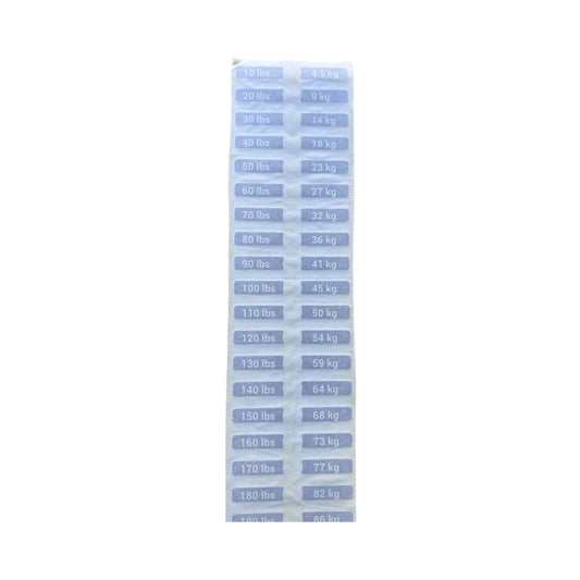 NUMBERS - MATRIX WEIGHT STACK STYLE 2 - 1O lbs - 200 lbs 10 lbs increments 4.5 kg - 91 kg 4-5 kg increments