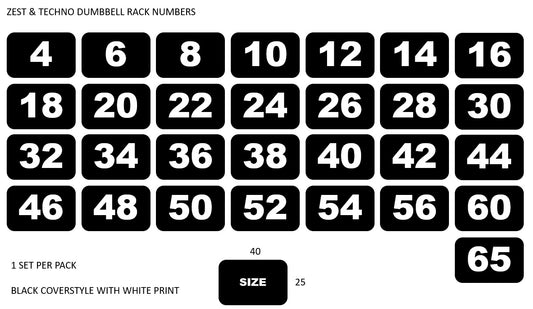 NUMBERS - DUMBBELL RACK  NUMBERS 4 - 65 X 1